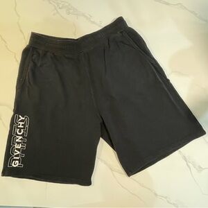 Givenchy Black Men's Athletic Shorts with White Logo